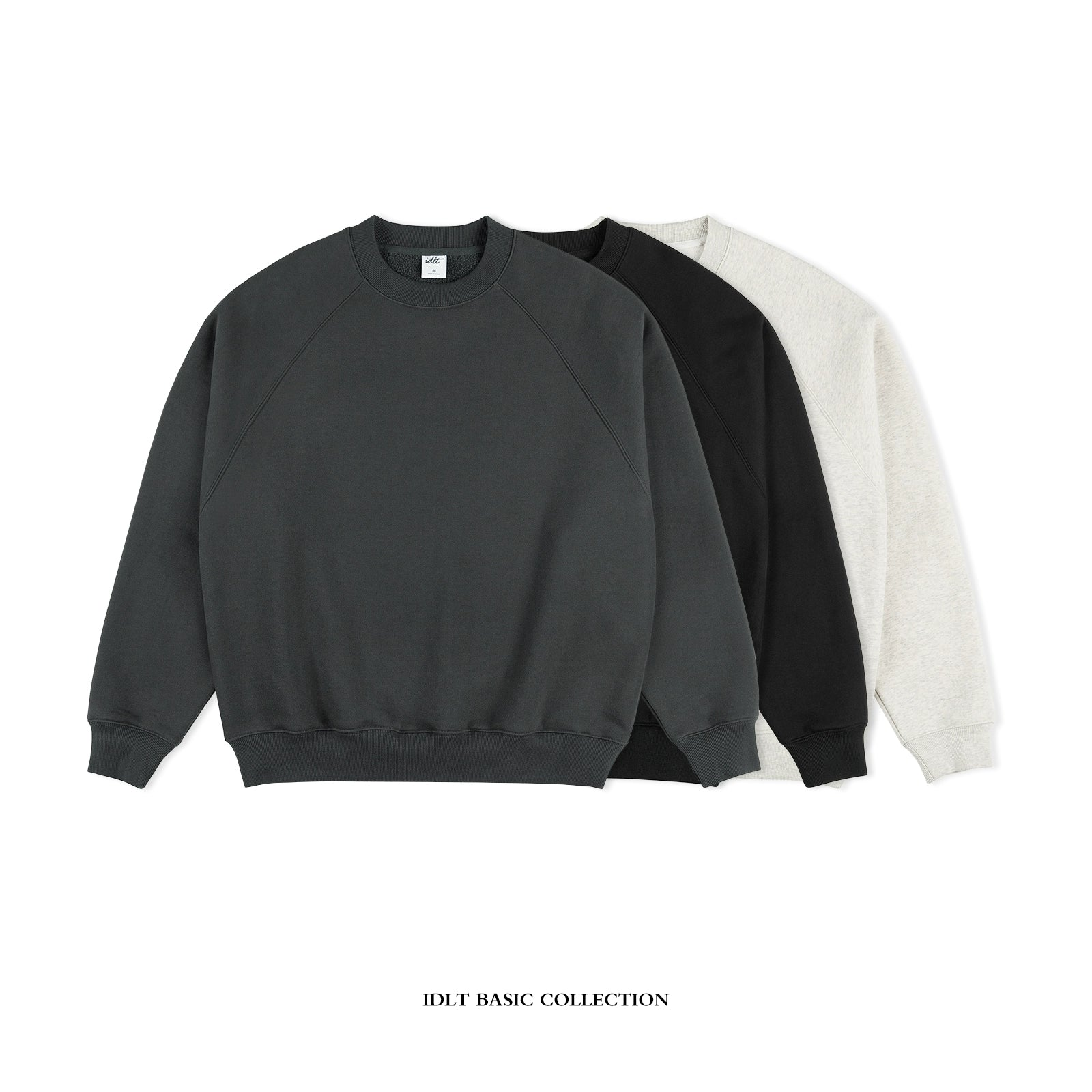 Sudadera holgada con cuello redondo y forro boa