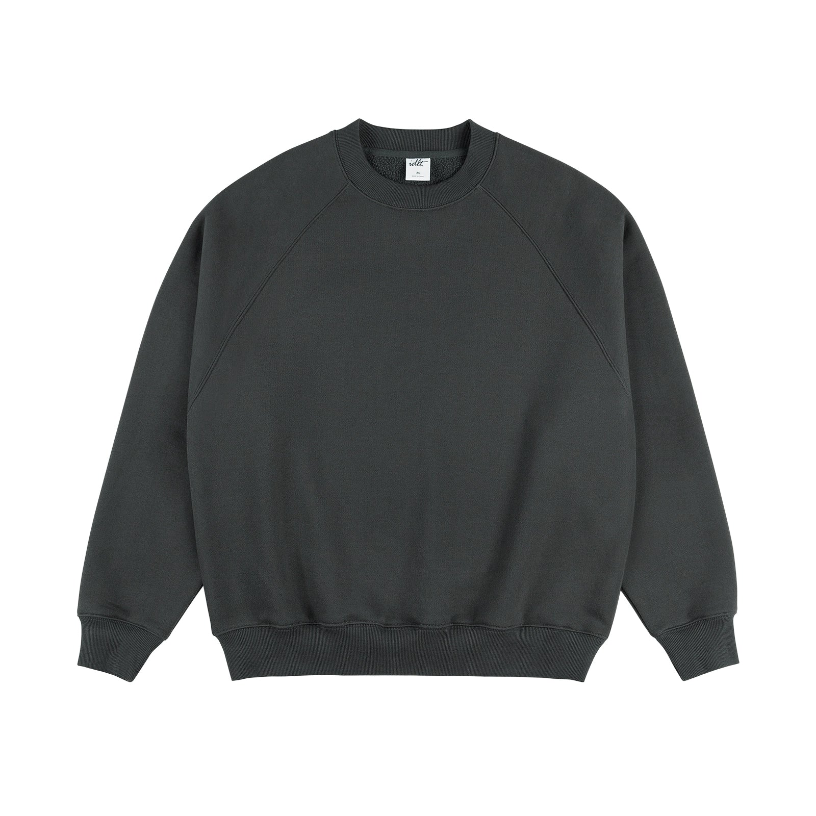 Sudadera holgada con cuello redondo y forro boa