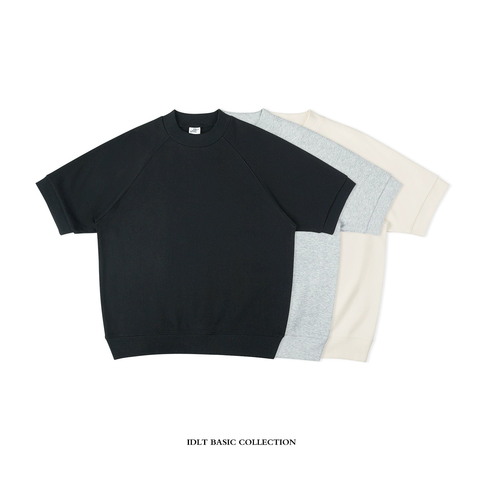 Sudadera holgada de manga corta y raglán