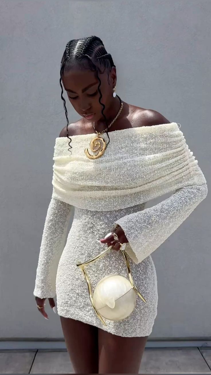 Women's Off Shoulder Crochet Short Dress - MADXMARX