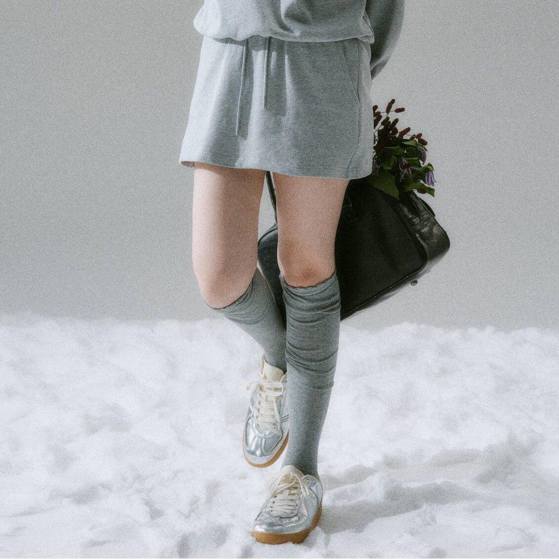 Skin-Friendly Sweatshirt & Short Skirt Setup