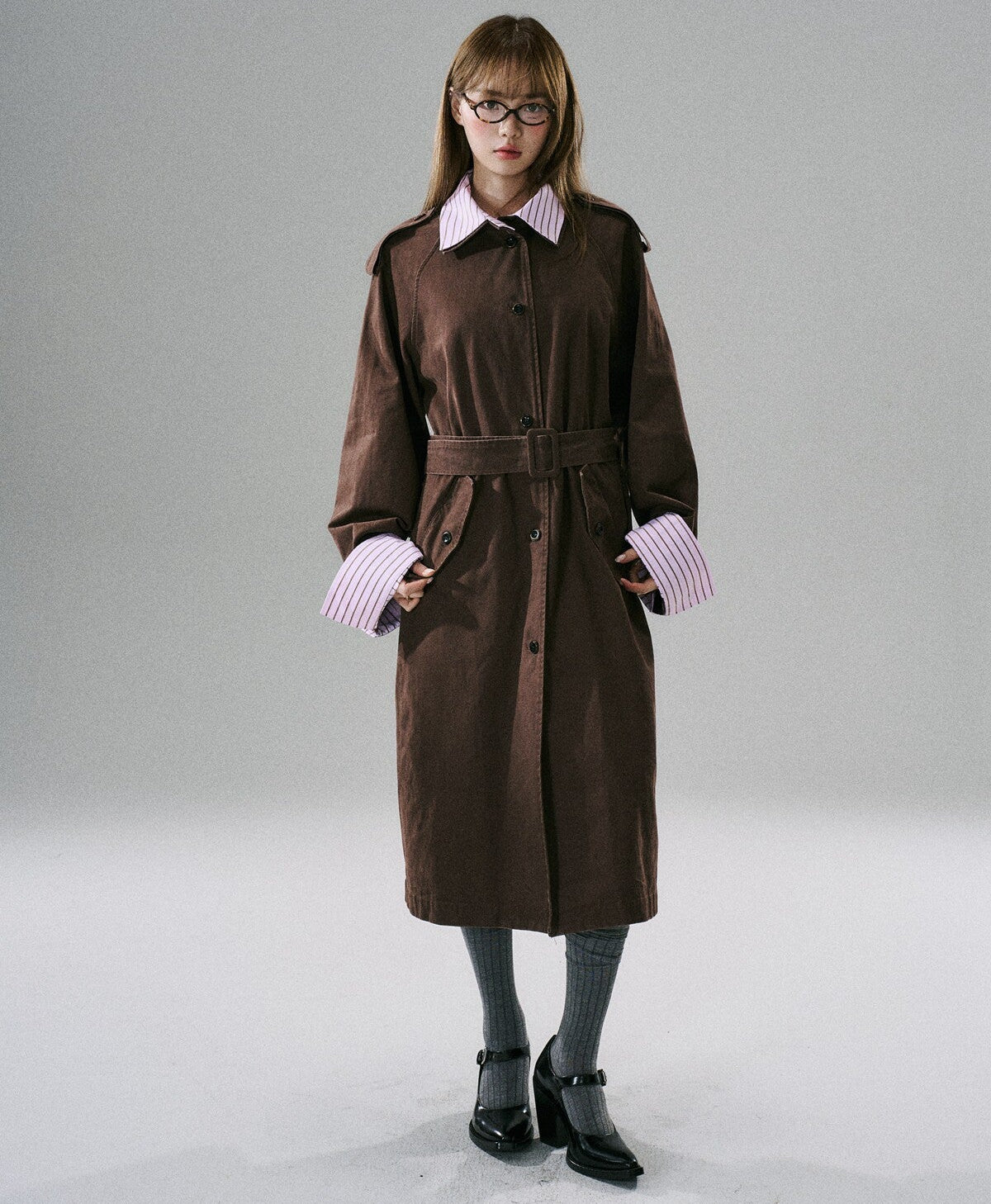 Detachable Rose-Fenced Girl's Trench Coat
