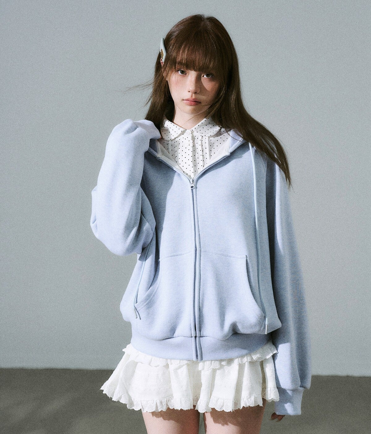 Bow Design Zipper Hoodie