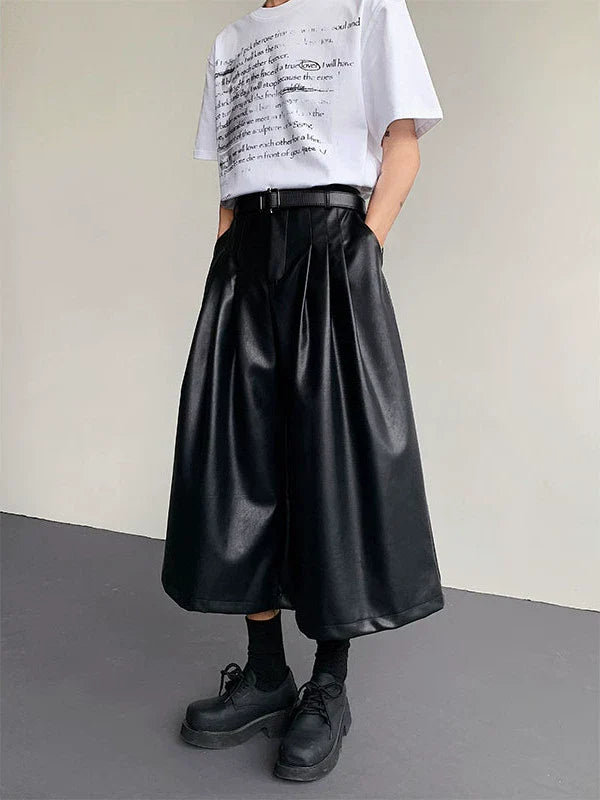 PU Leather Design Balloon Short