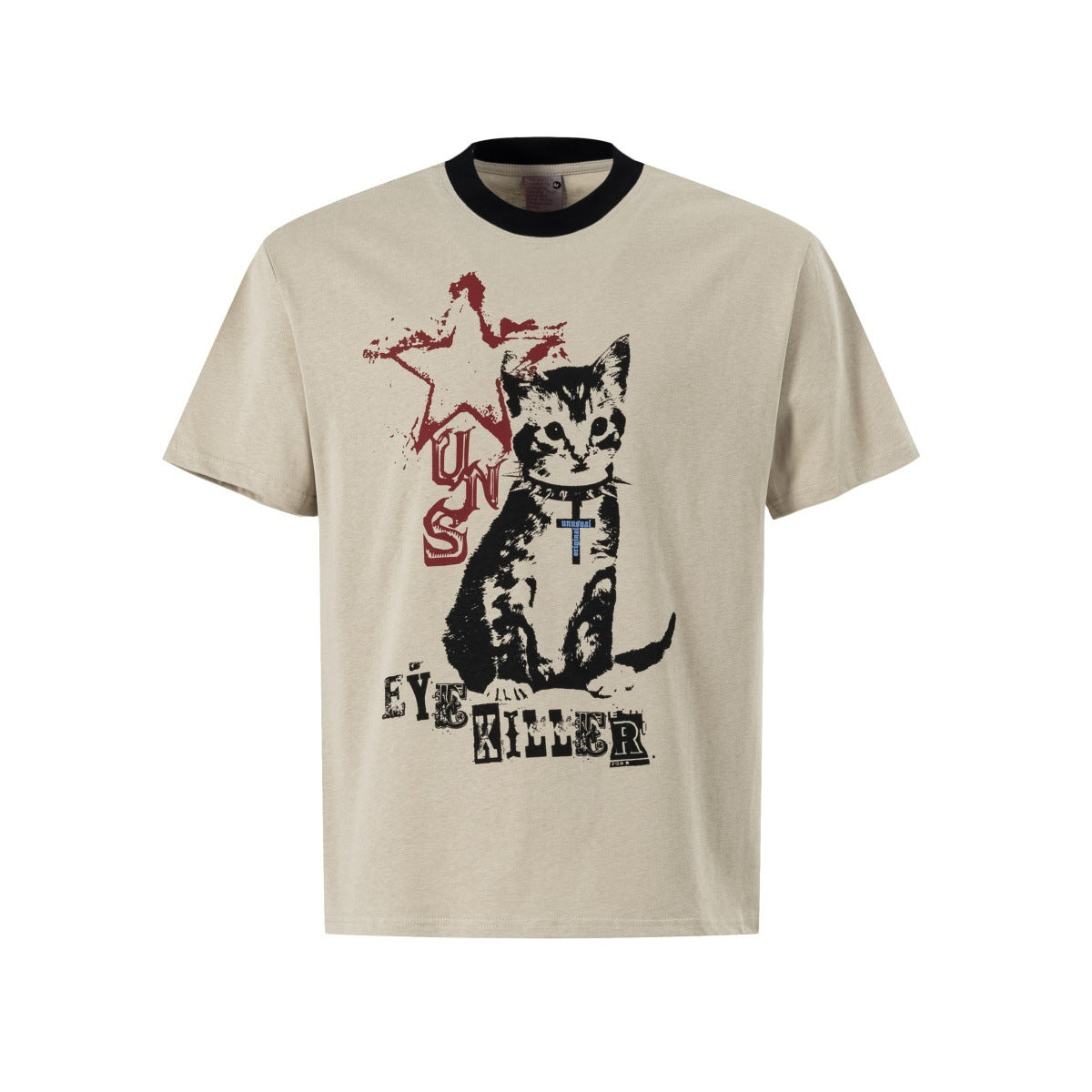 Painting Cat Graphic Short Sleeve T-Shirt
