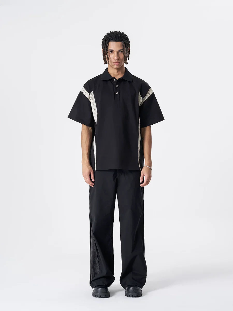 Heavyweight Patchwork Short Sleeve Polo Shirt