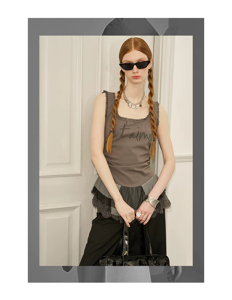 Letter Print Slim Fit Camisole
