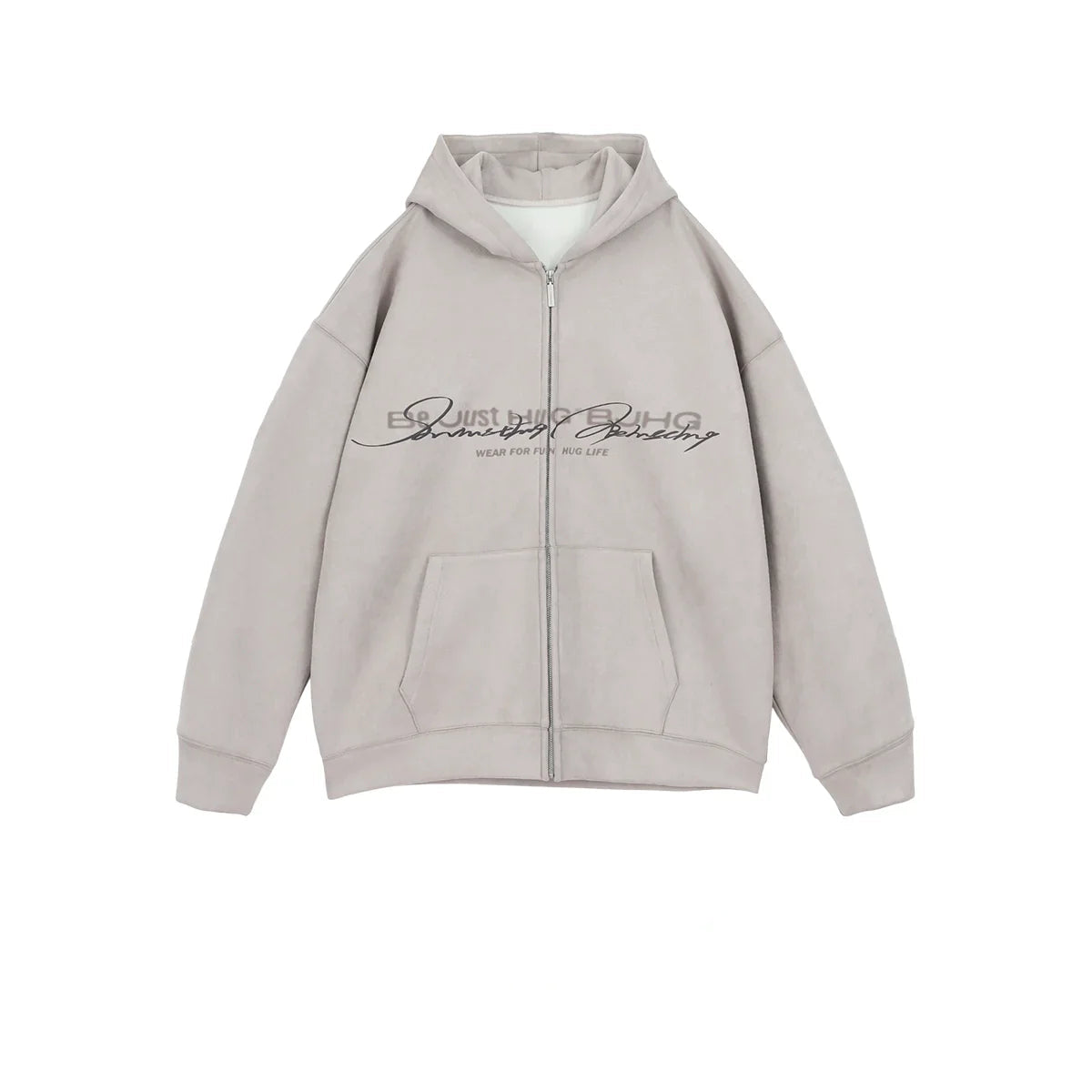 Oversize Suede Zipper Hoodie