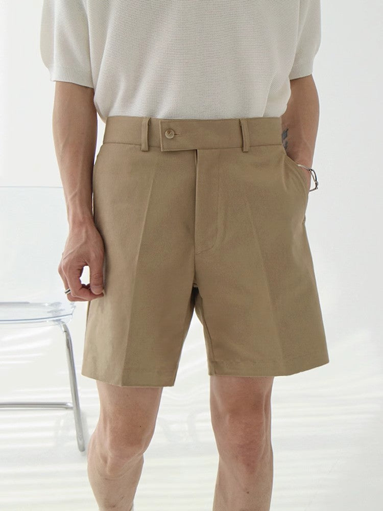 Wide-Leg Straight Short Pants