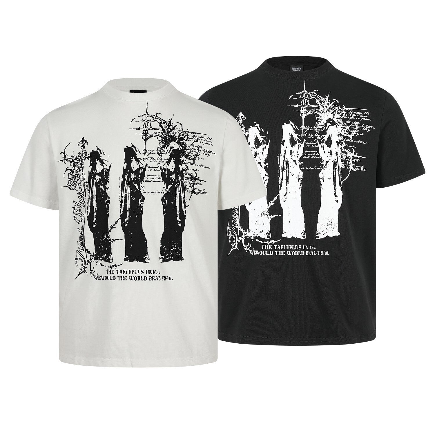 Graffiti Print Cotton Short Sleeve T-Shirt