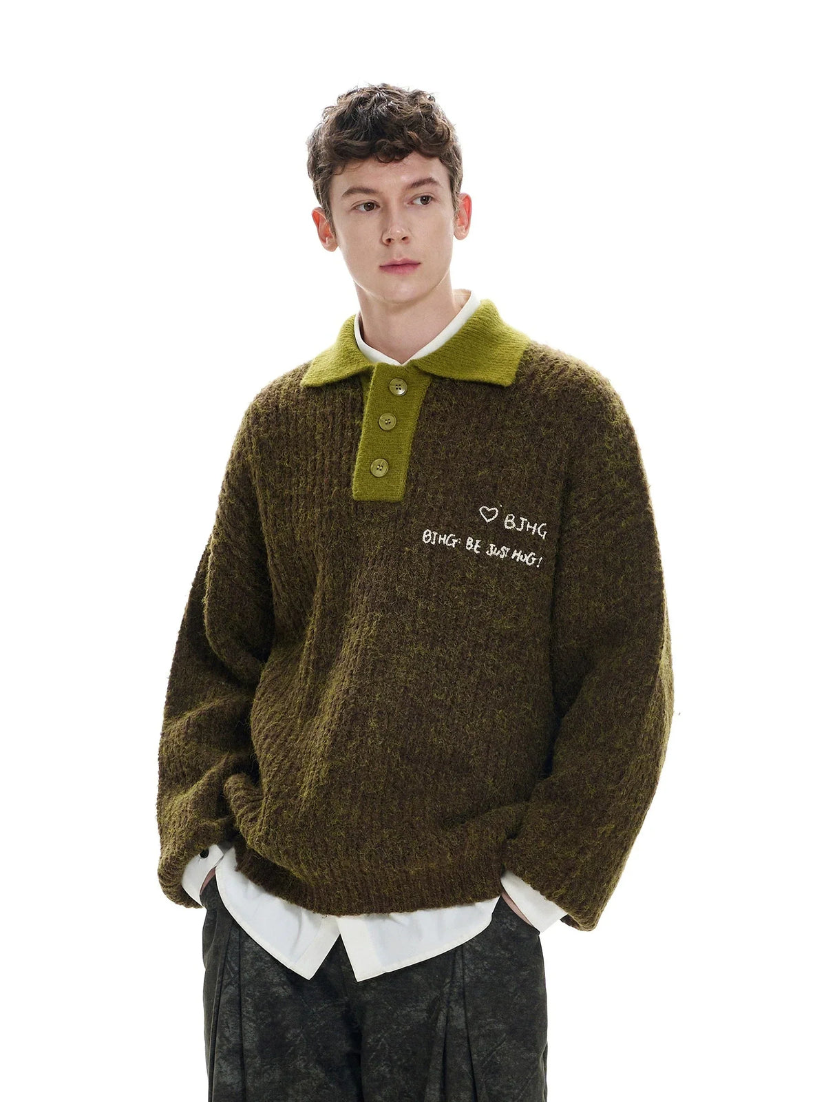 Pullover Polo Knit Sweater
