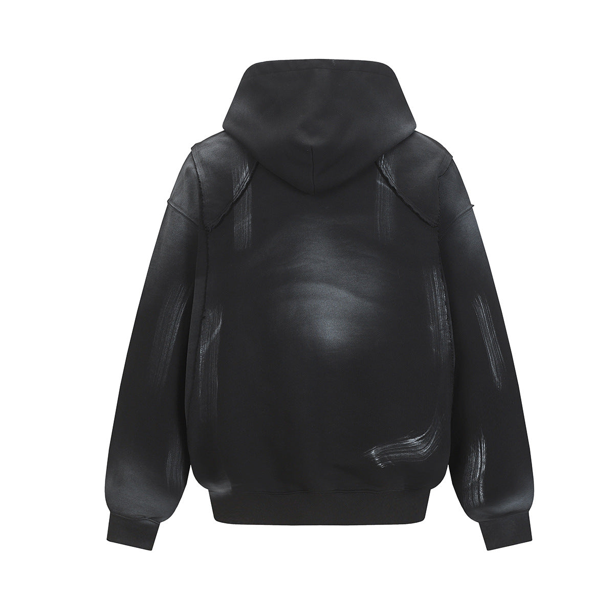 Spray Paint Wash Raw Edge Pullover Hoodie