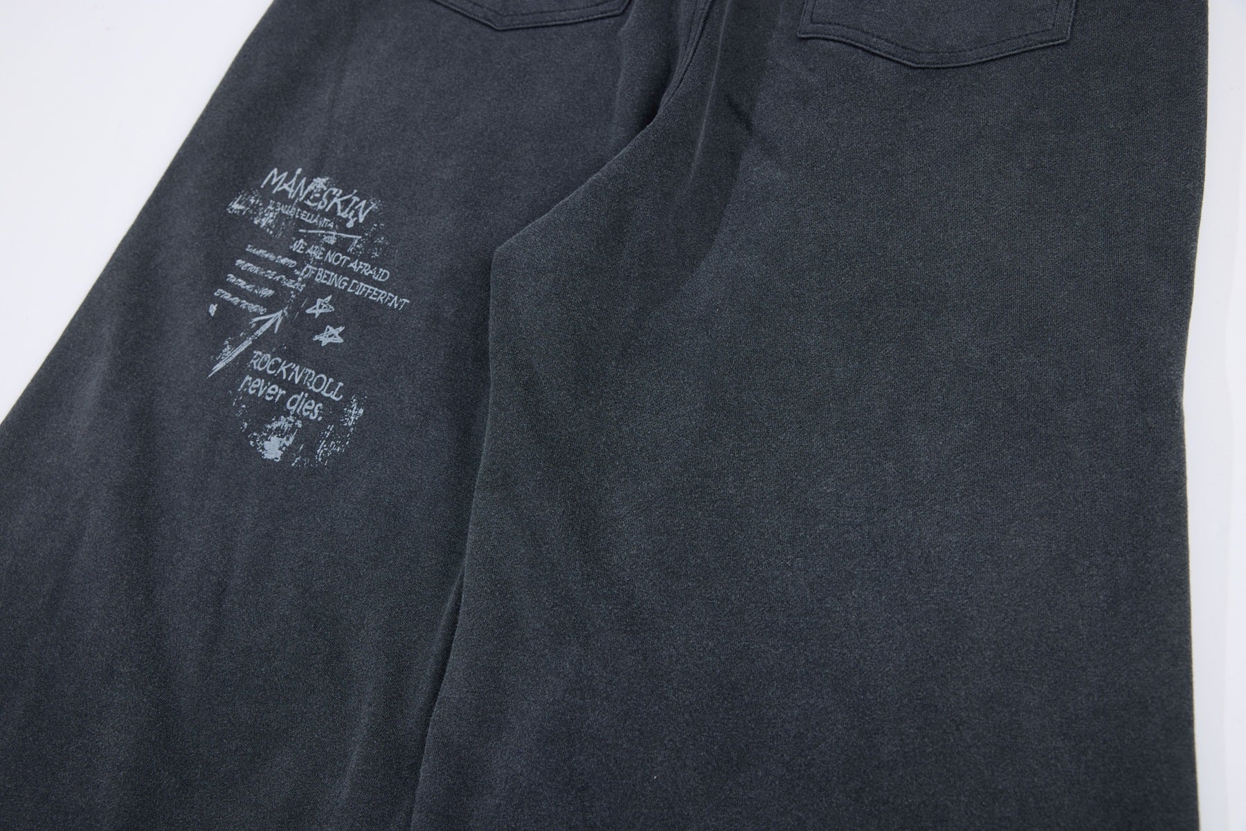 Washed Fade Graphic Wide Leg Sweatpants