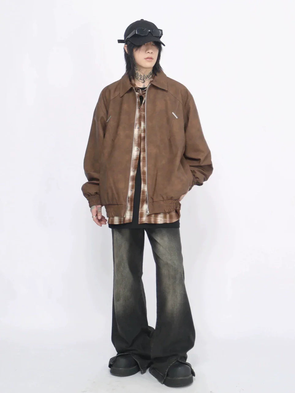 Zipper PU Leather Jacket