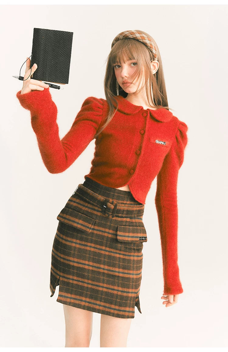 Plaid Wool Skirt