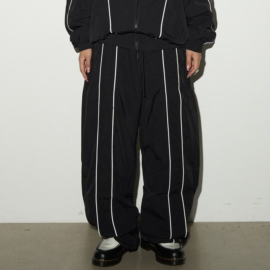 Line Detail Lightweight Quick-Dry Oversize Jacket & Wide Leg Pants Setup