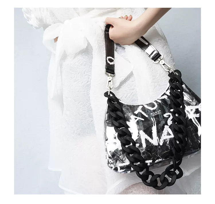 Graphic Design Chain Shoulder Bag