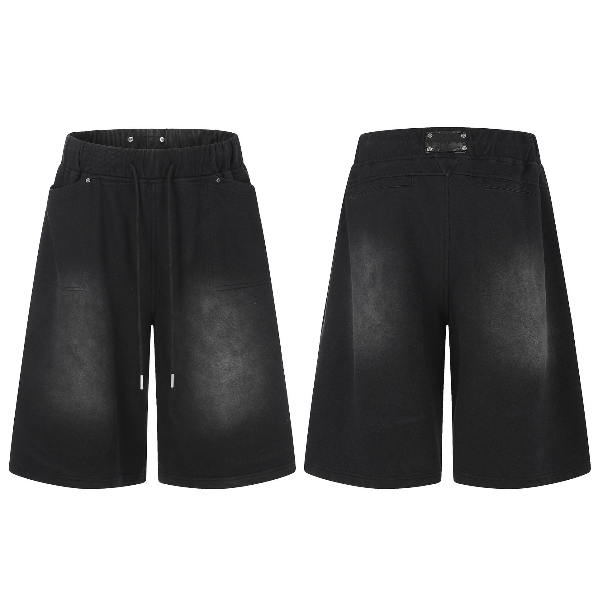 Washed Wide Leg Half Sweatpants