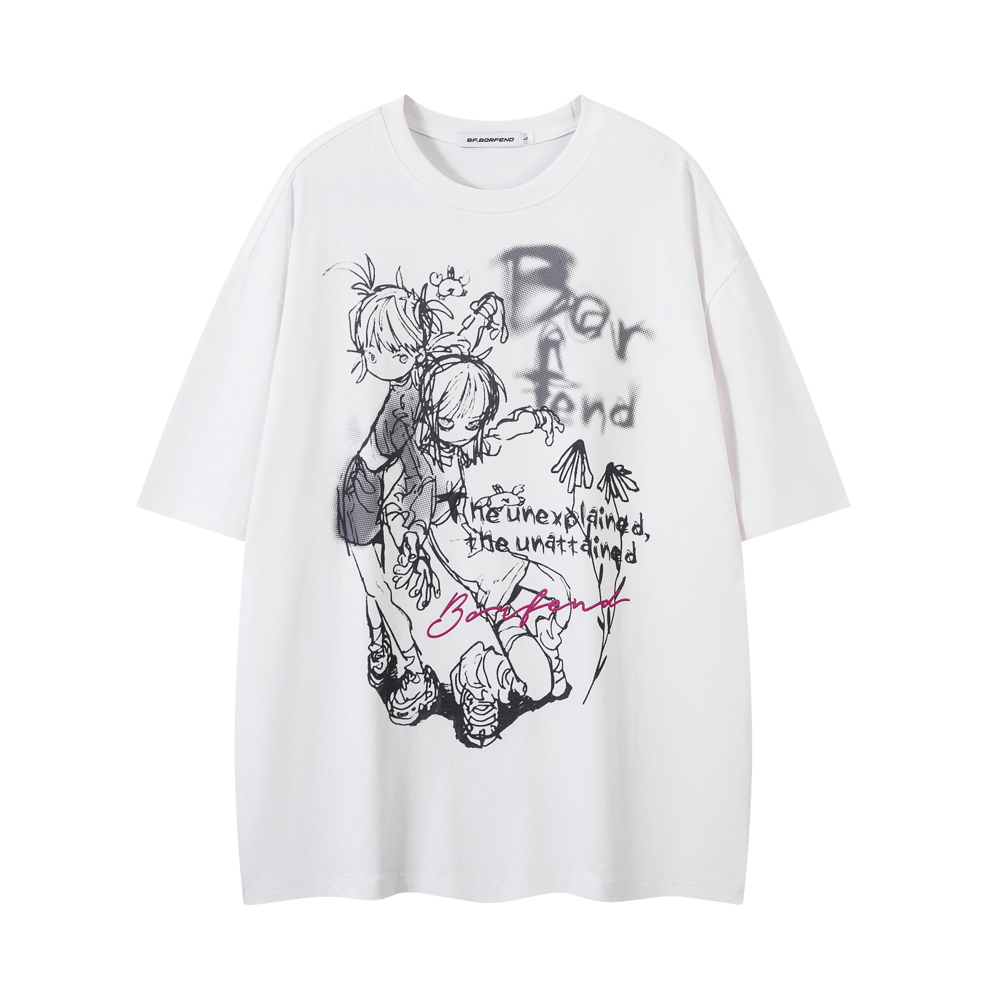 Illustration Graffiti Letter Short Sleeve T-Shirt