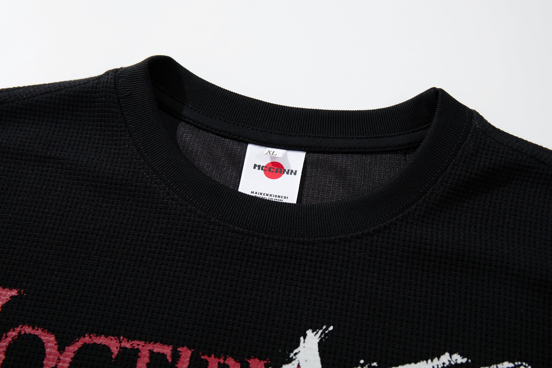 Waffle Graphic Letter Print Short Sleeve T-Shirt