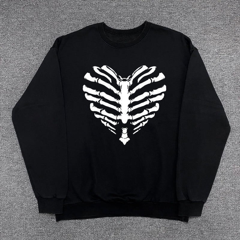 Skeleton Print Oversize Sweatshirt