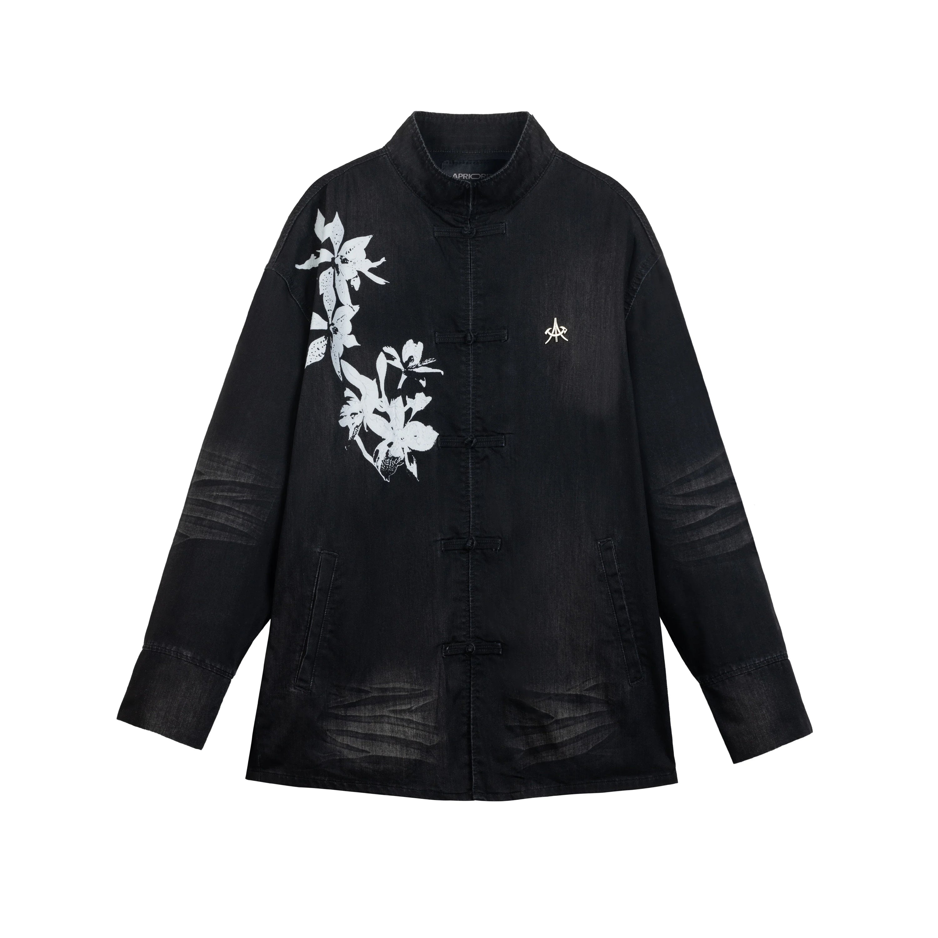 Washed Oversize Chinese Style Denim Shirt