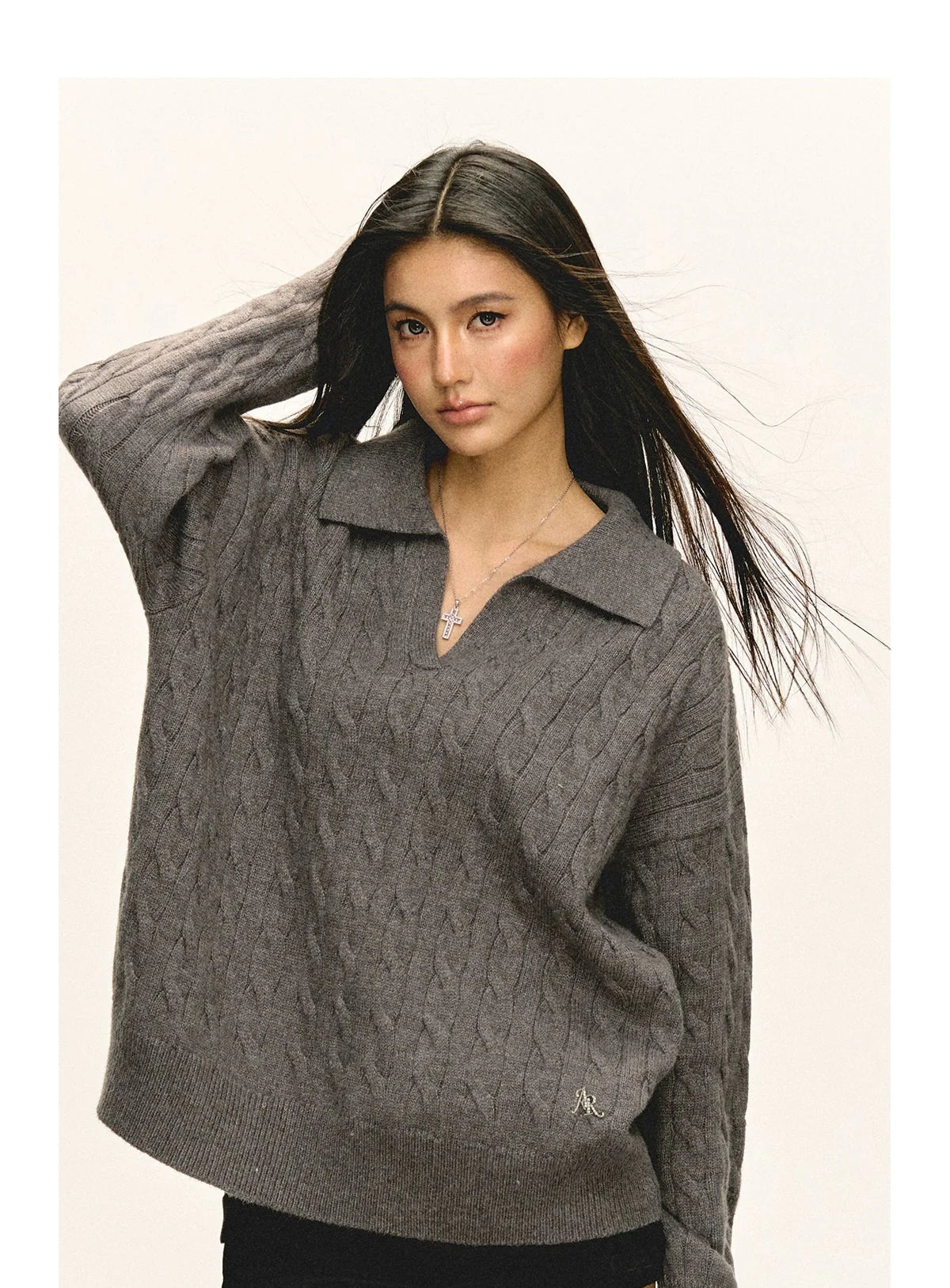 Retro V-Neck Loose Sweater