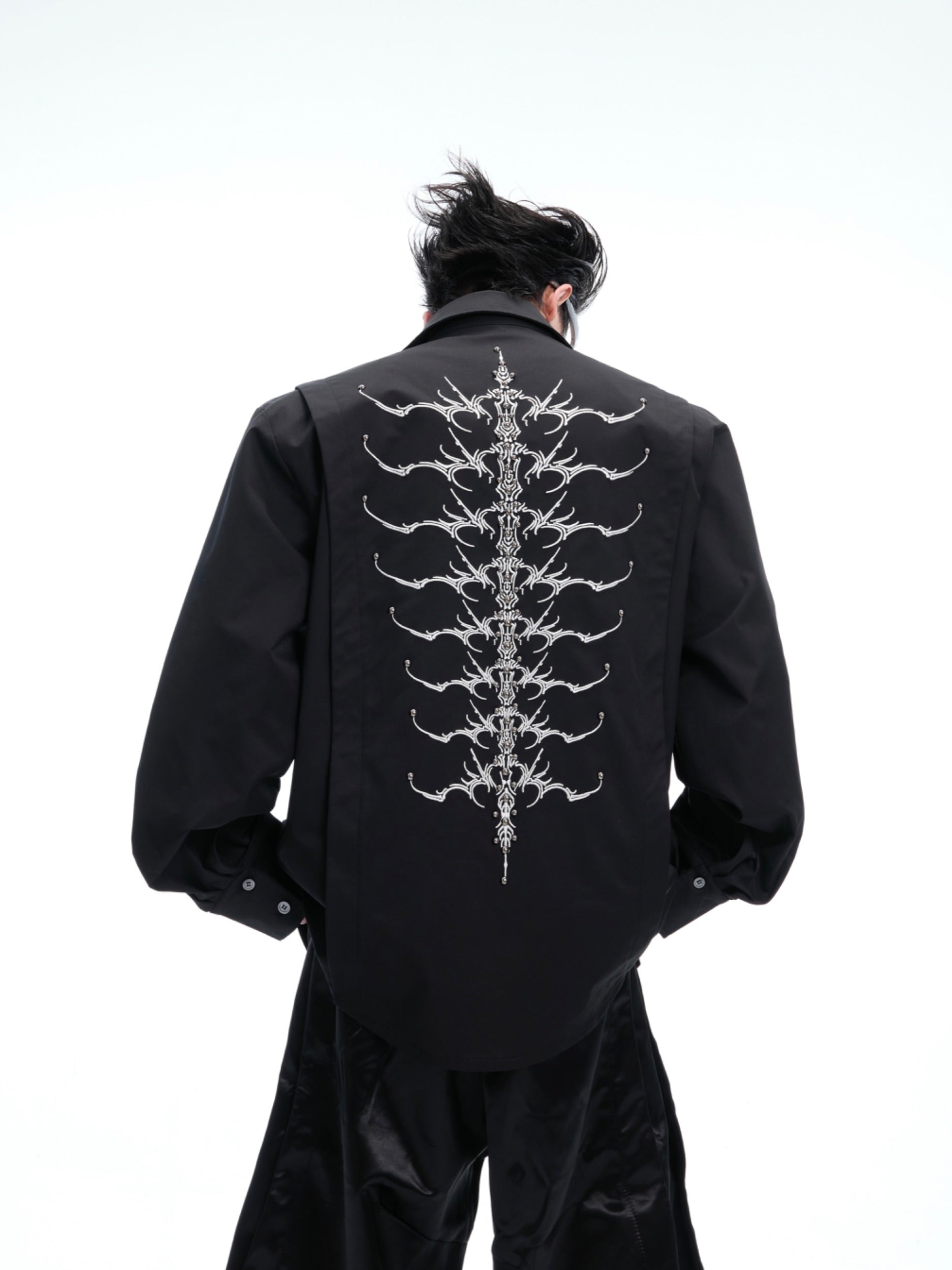 Embroidery Studs Long Sleeve Shirt