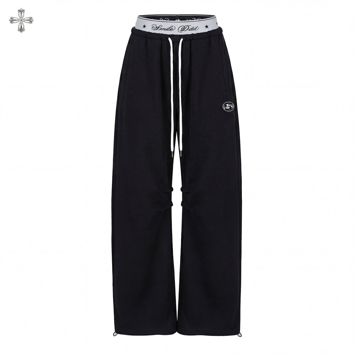 Logo Print Cropped Hoodie & Logo Print Wide Leg Sweatpants Setup