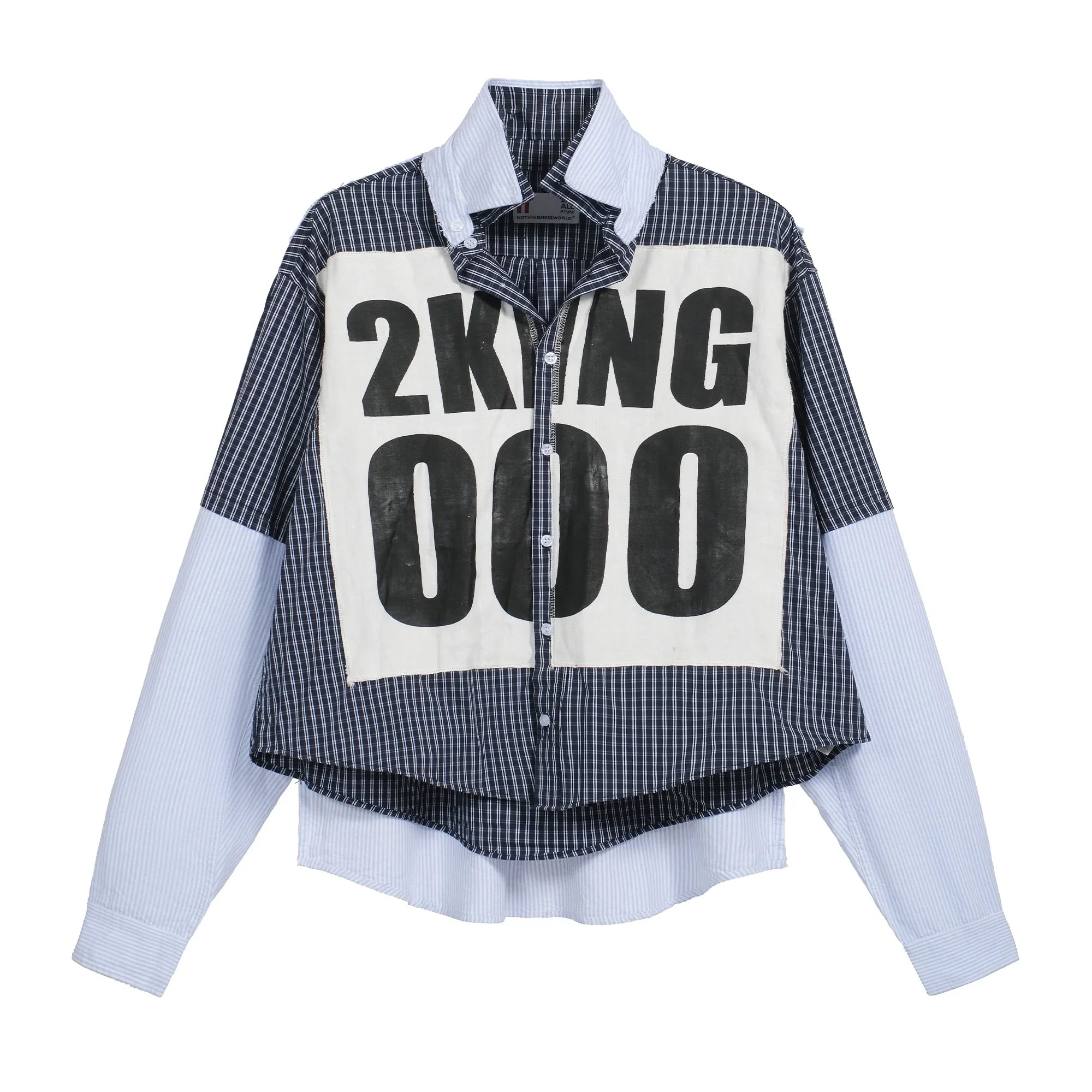 Multi-Layer Irregular Graffiti Design Long Sleeve Shirt