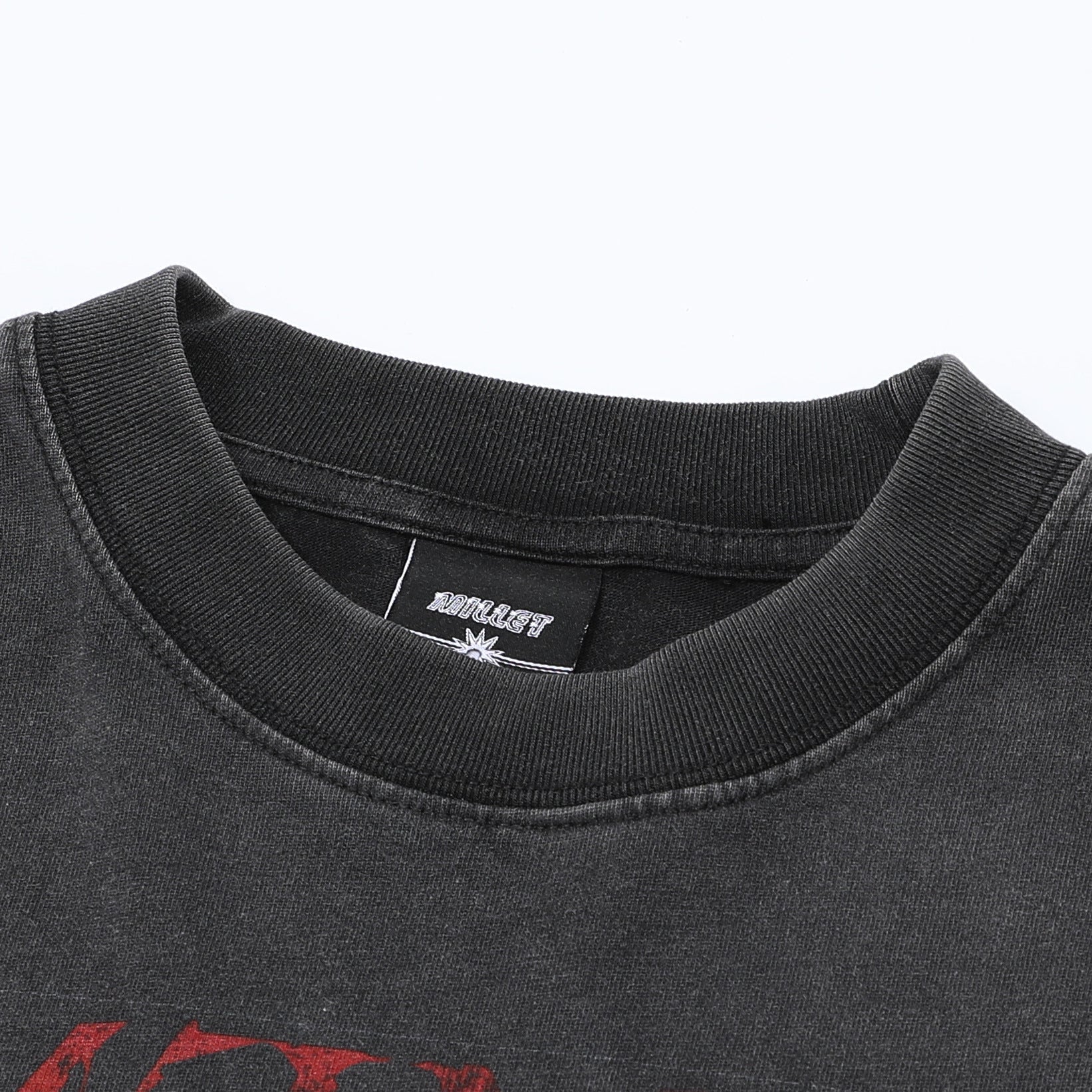Washed Dirty Dye Graphic Print Long Sleeve T-Shirt