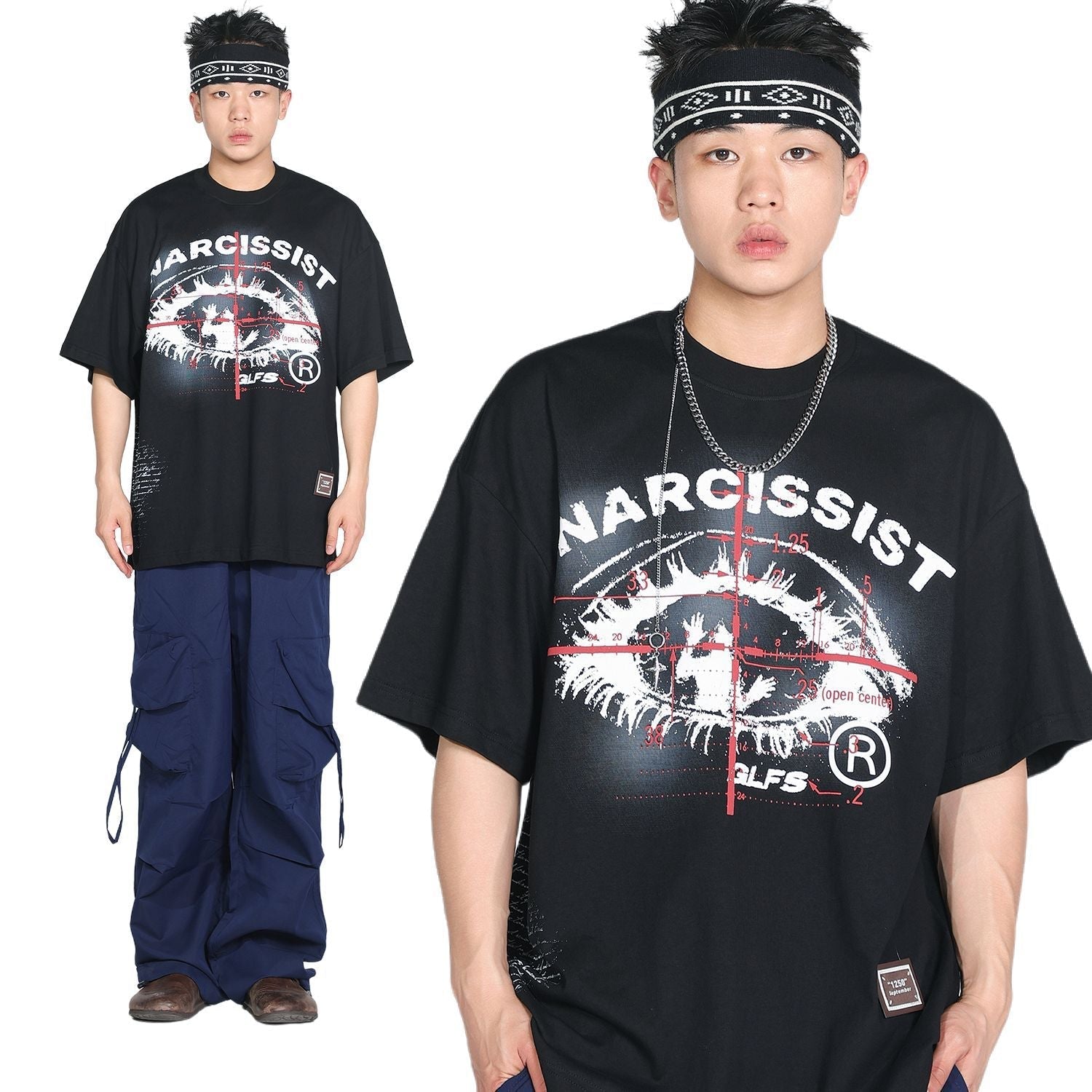 Eye Graphic Letter Print Short Sleeve T-Shirt