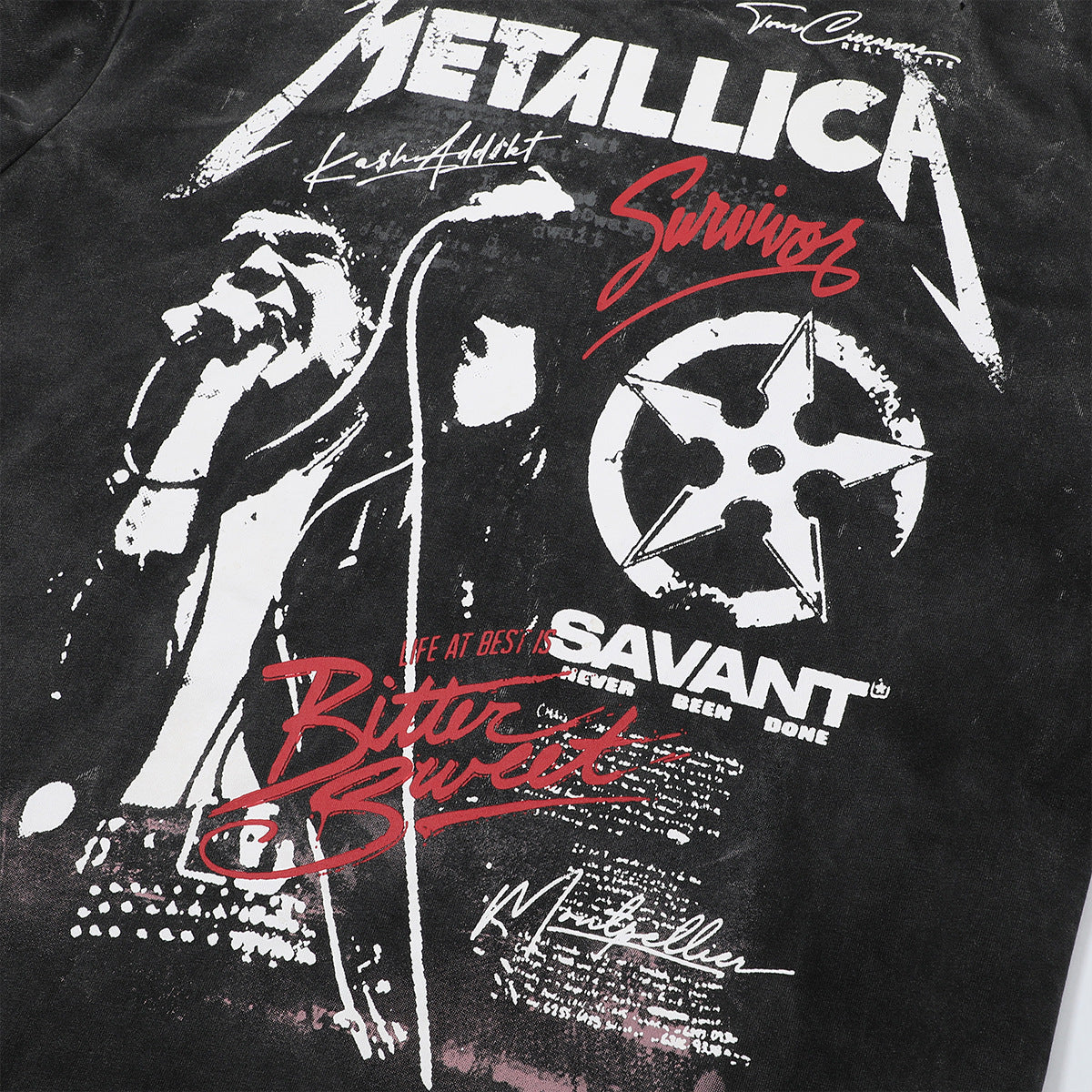 Graphic Print Stain Damage Oversize Short Sleeve T-Shirt