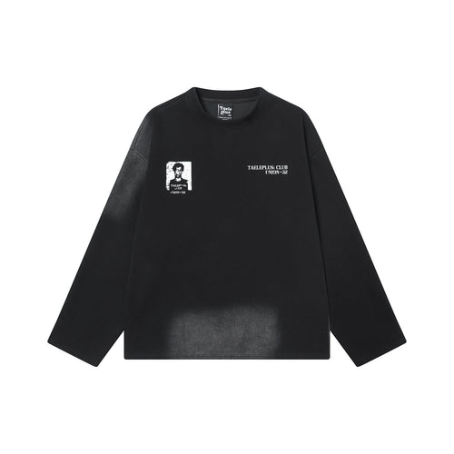 Portrait Logo Print Long Sleeve T-Shirt - Black / M