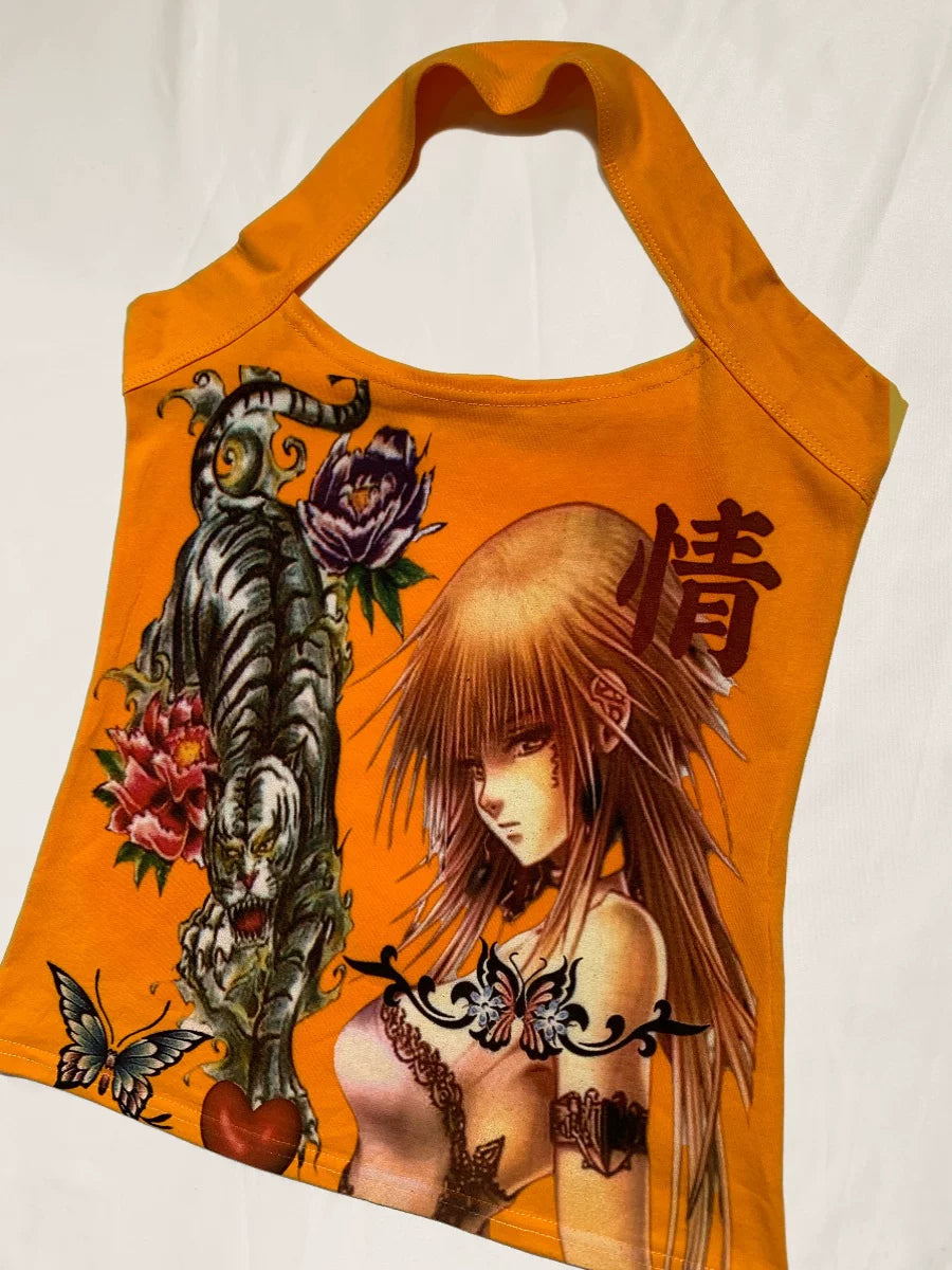 Graffiti Design Hanging Neck Tank Top