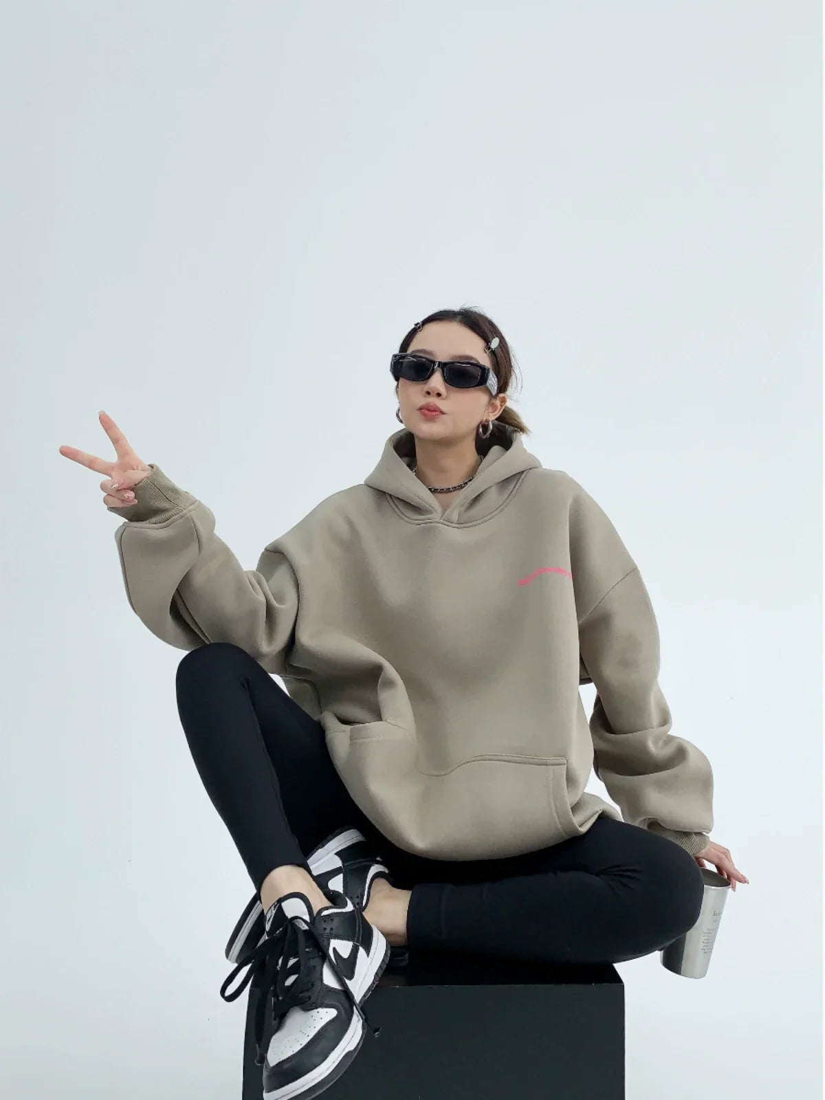 Sudadera con Capucha Oversize Estampada