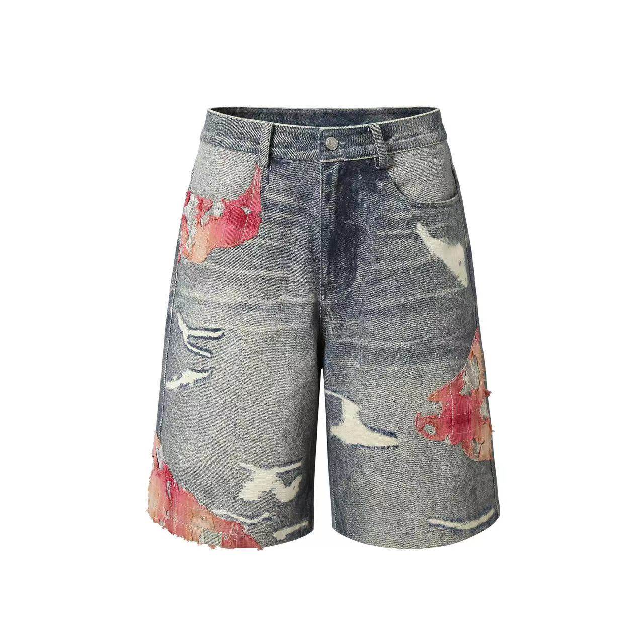 Floral Print Denim Short
