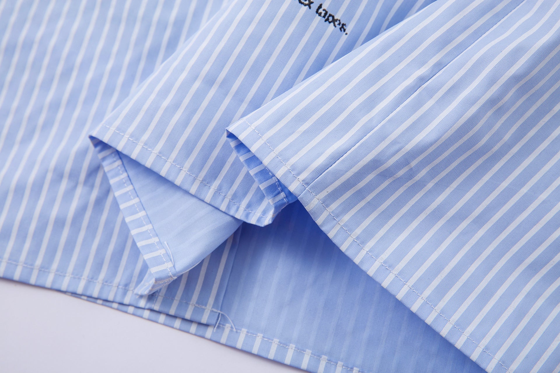 Fake Layered Stripe Print Long Sleeve Shirt