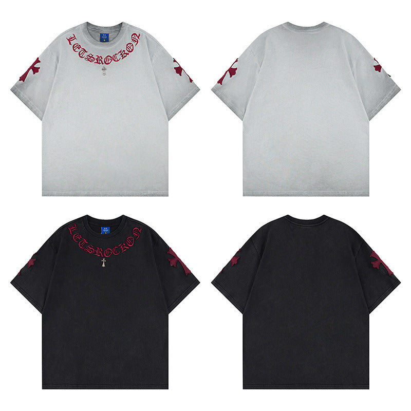 Washed Cross Logo Short Sleeve T-Shirt
