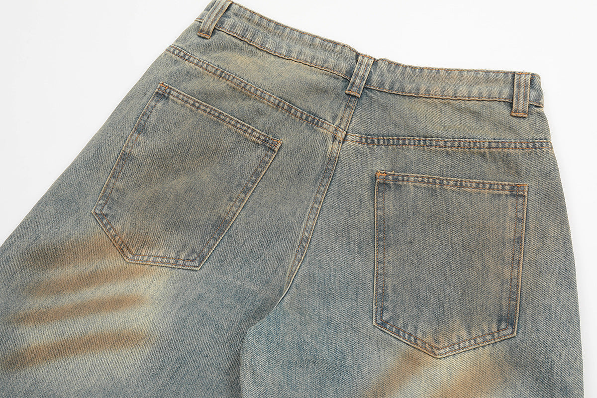 Wash Straight Denim Jeans