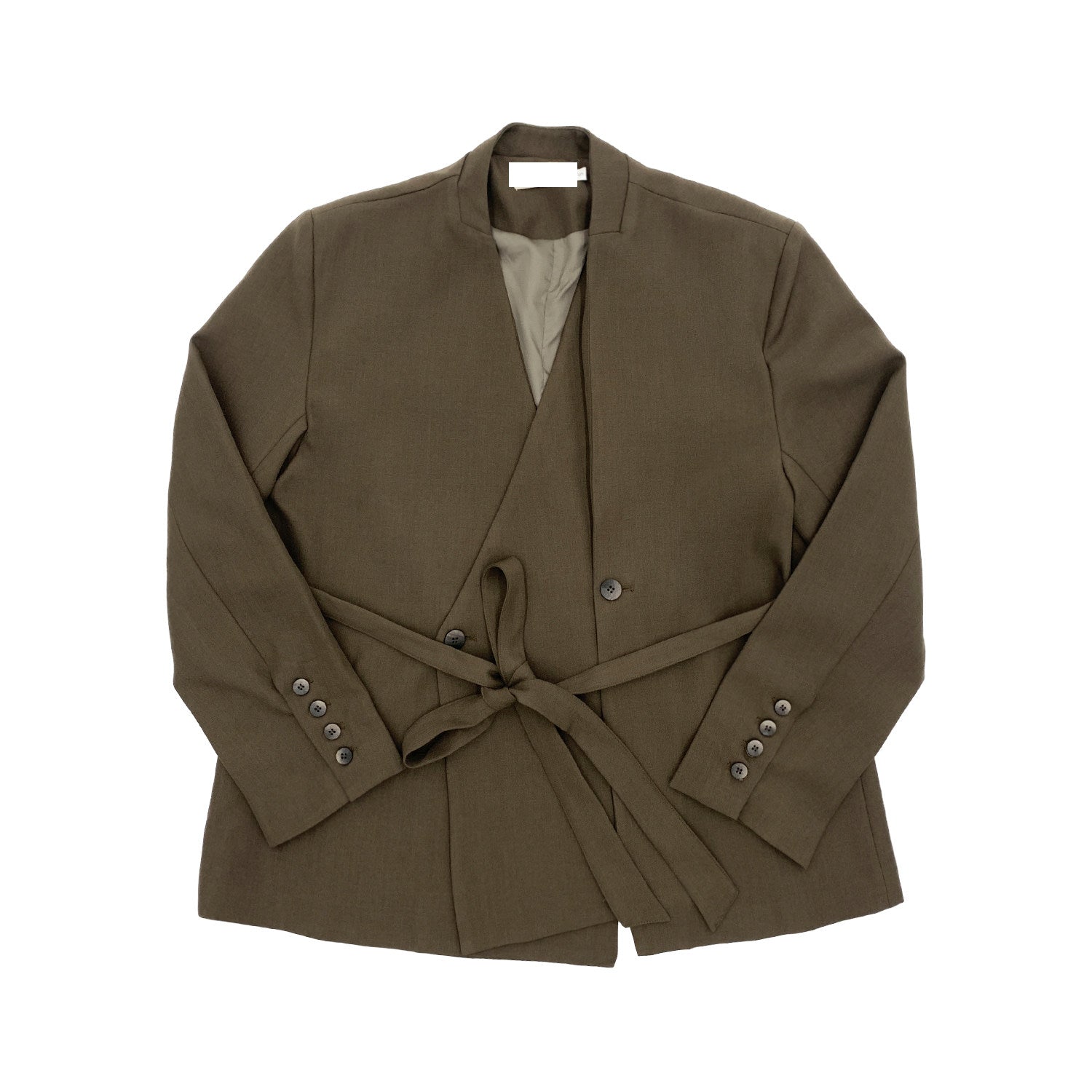 Wrap Tie Waist Tailored Jacket & Wide Leg Trousers Setup