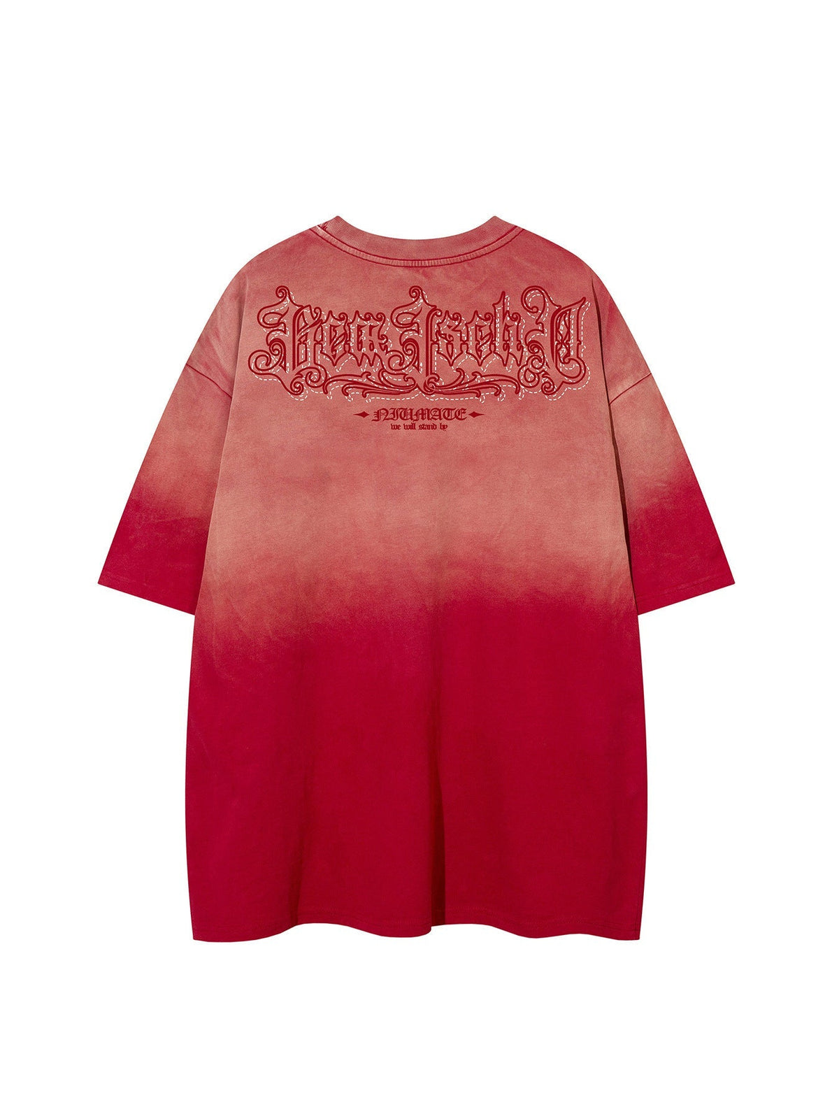 Gradient Rhinestone Logo Print Short Sleeve T-Shirt