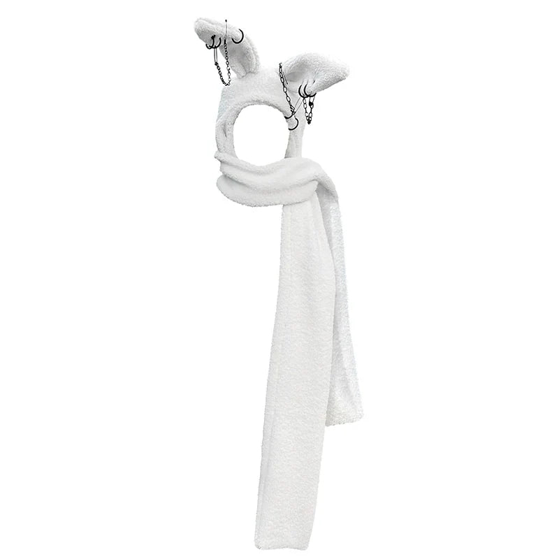 Rabbit Plush Ear Scarf Hat