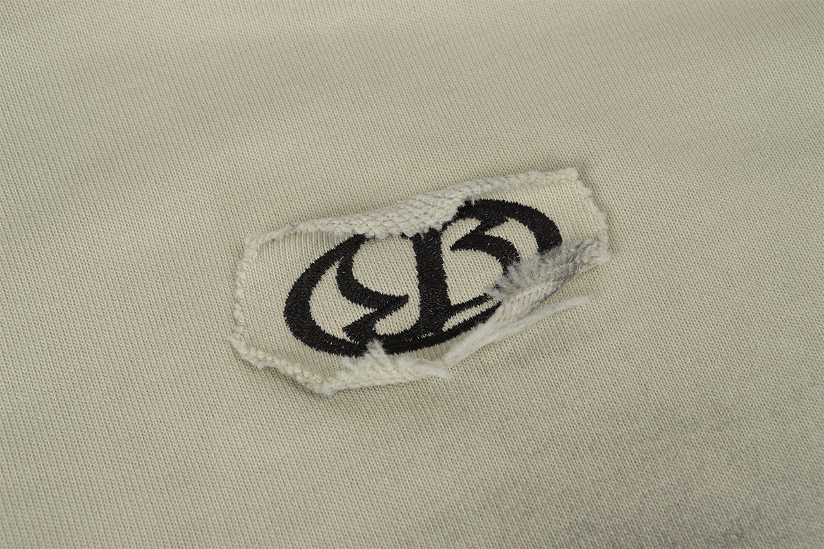 Spray Paint Wash Raw Edge Pullover Hoodie