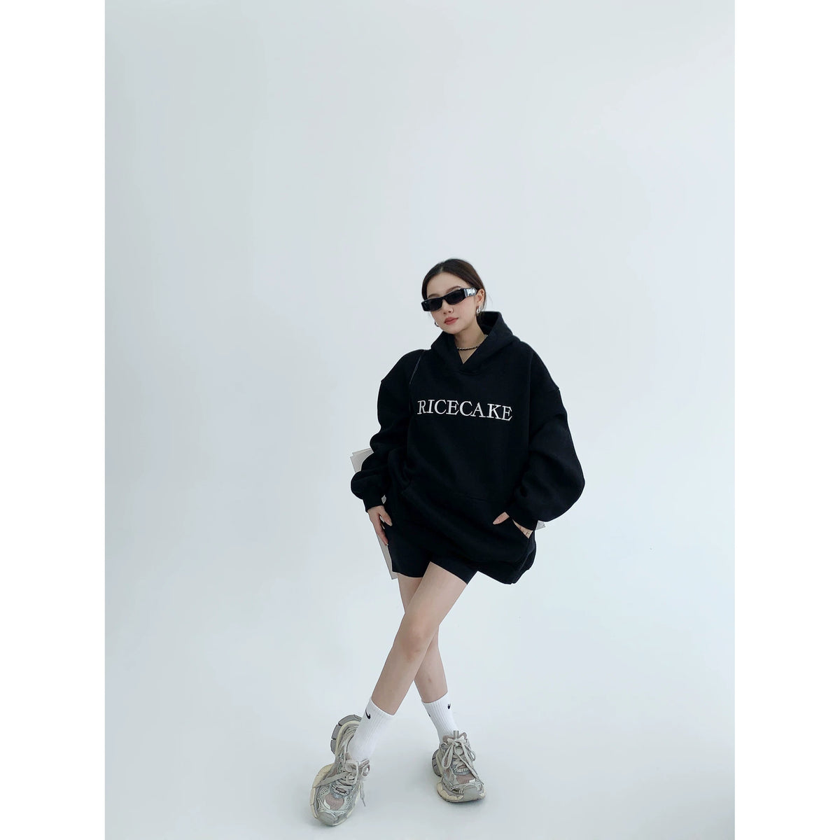 Flower Embroidery Oversized Hoodie