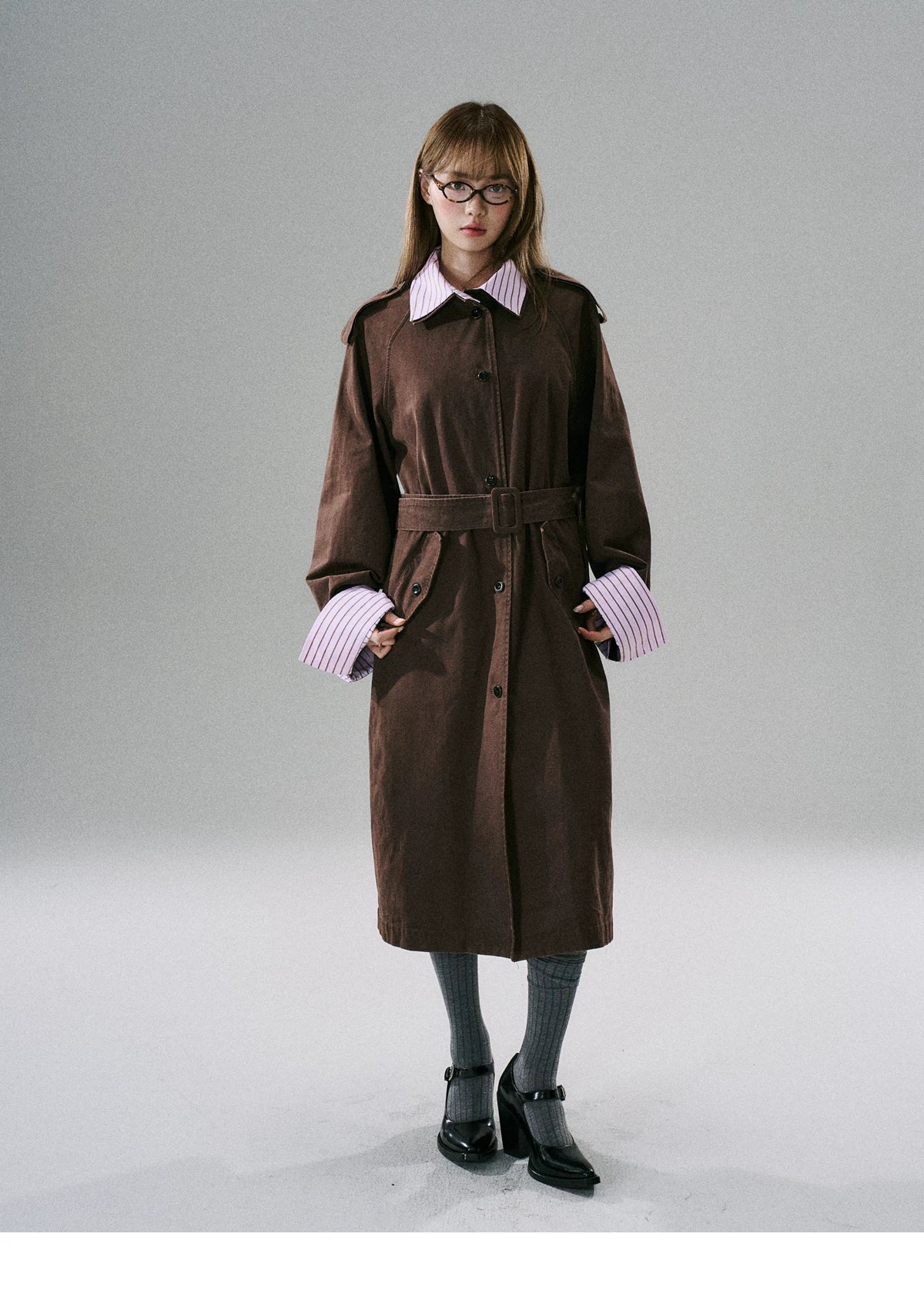 Detachable Rose-Fenced Girl's Trench Coat