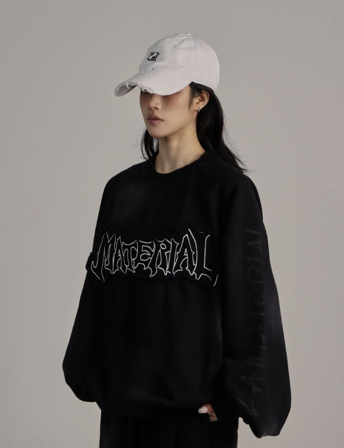 Dirty Washed Logo Print Sweatshirt