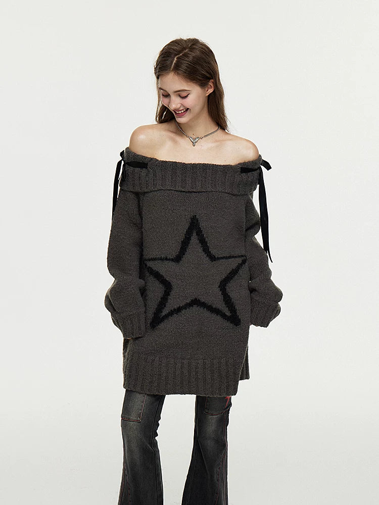 Multi-Way Off-Shoulder Wool Knit Sweater & Leg Cover