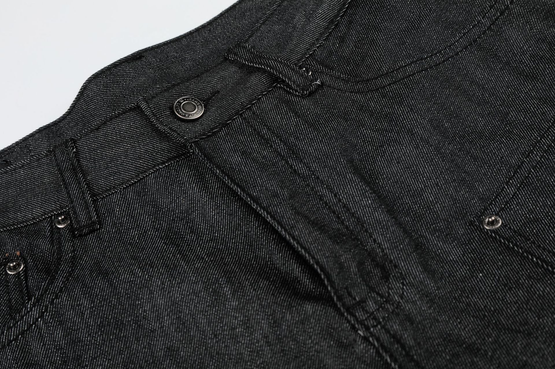 Raw Denim Rivet Wide Leg Jort