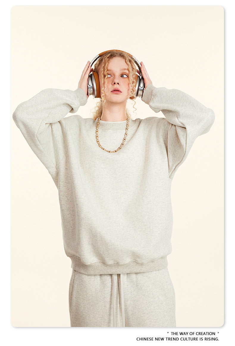 Fleece Lining Oversize Sweatshirt